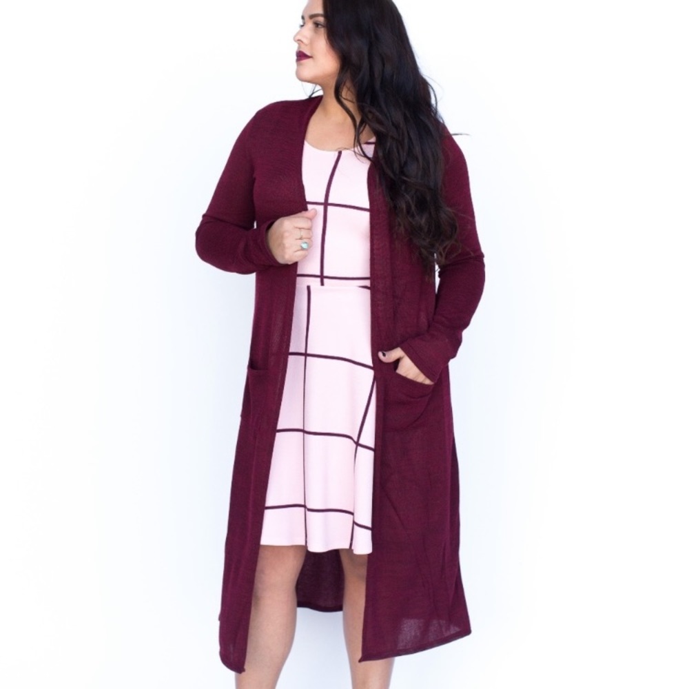 Agnes & Dora Wine Colored Duster